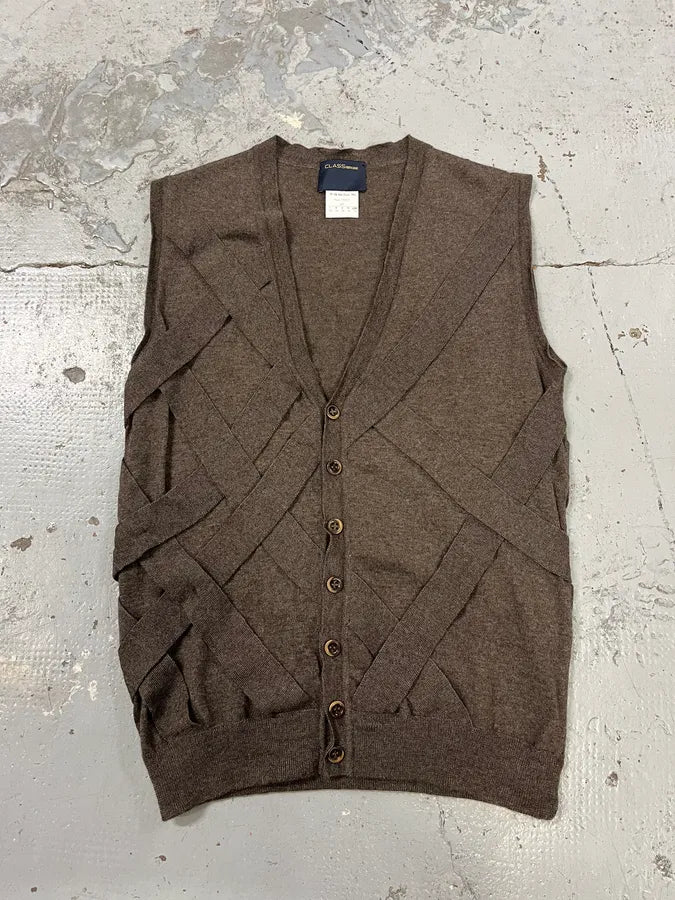 2000s Cavalli Bondage Brown Cardigan Vest Sweater yFQxdWV 0