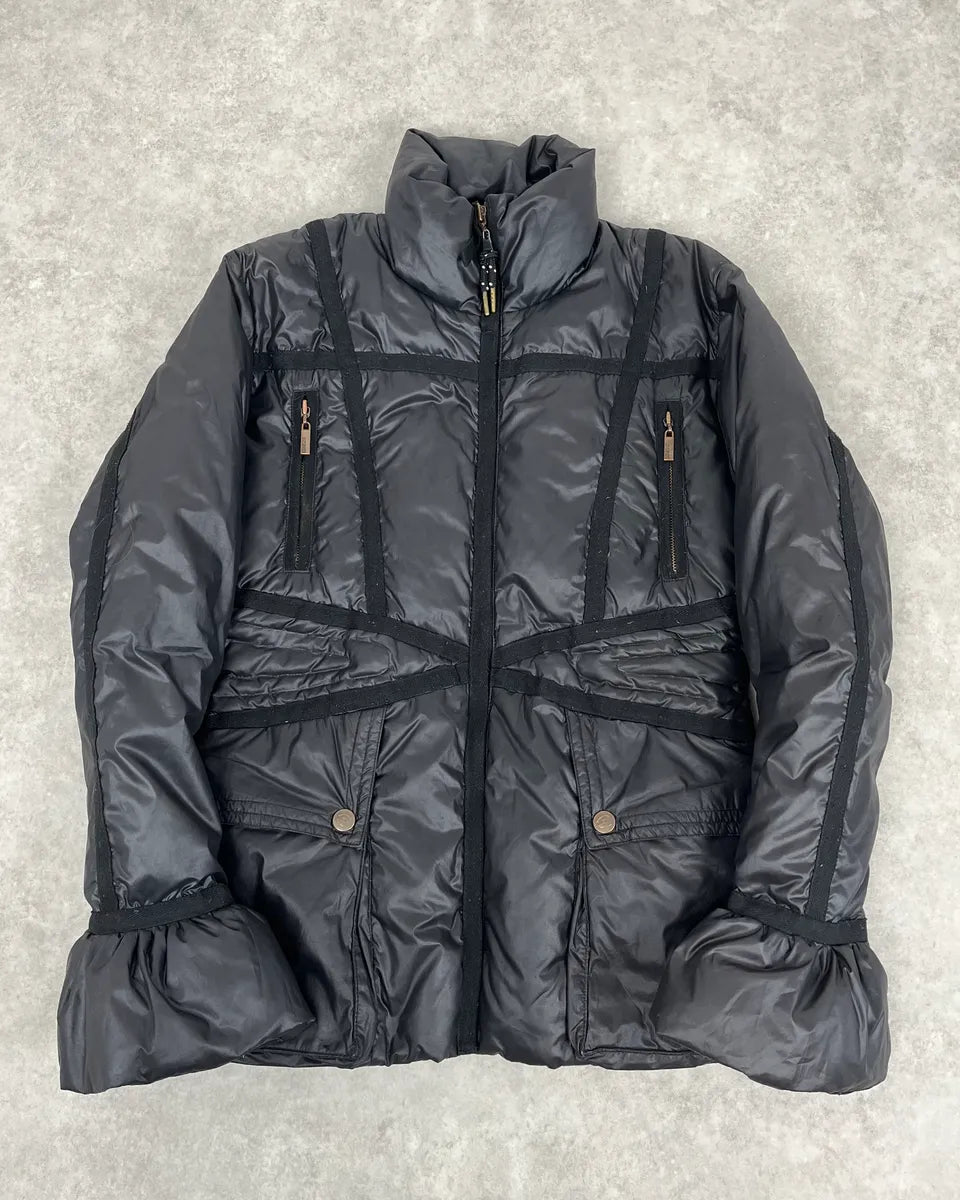 2000s Cavalli Bondage Harness Black Puffer Jacket DpGejoZ 0