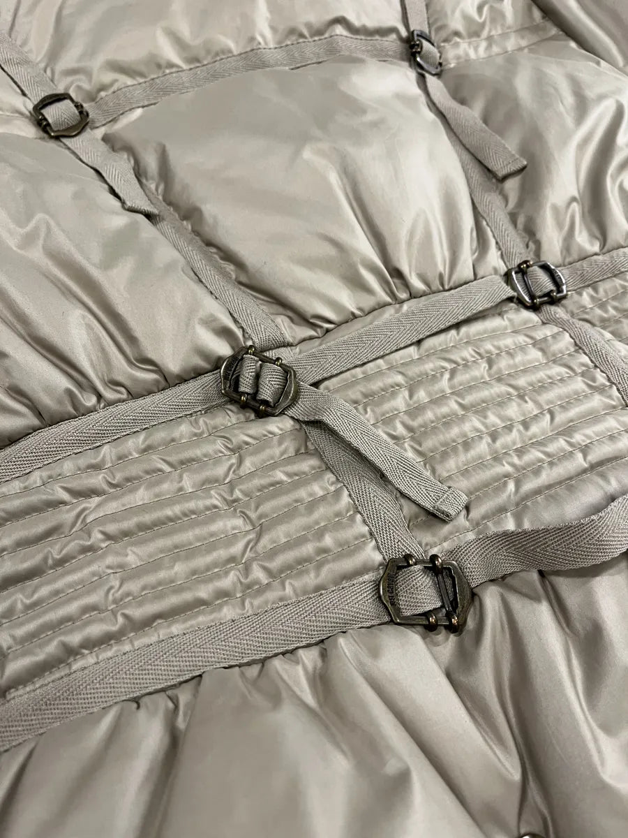 2000s Cavalli Bondage Strapped Beige Puffer Jacket (M) PNUXUbw 5