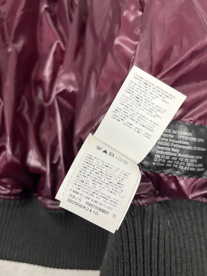 2000s Cavalli Bordeaux Nylon Fur Collar British Puffer Jacket iSlGSbe 14