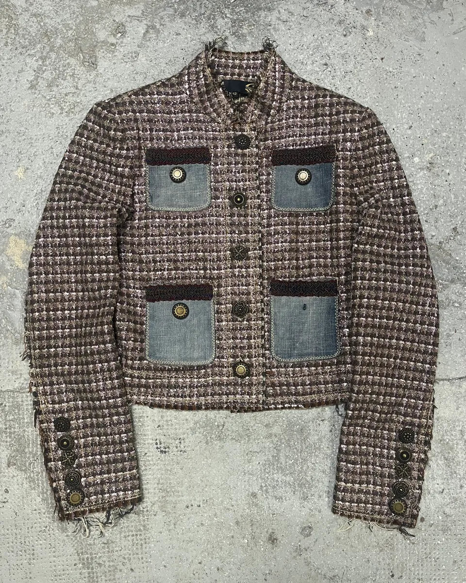 AW2005 Cavalli Boxy Tweed Light Jacket JcWiGlW 1