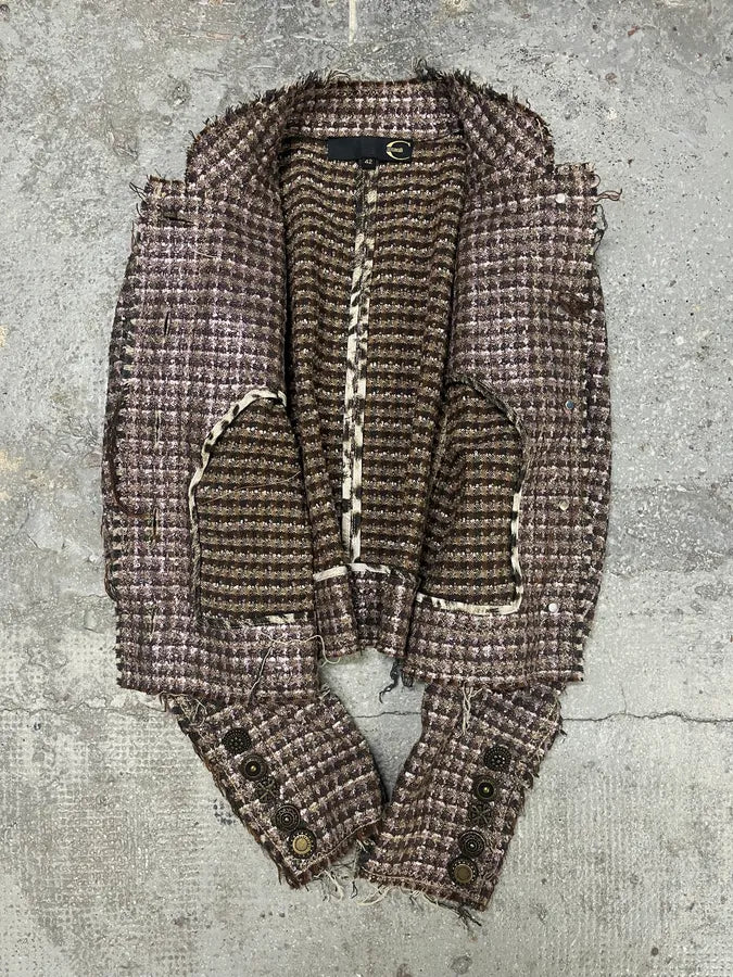 AW2005 Cavalli Boxy Tweed Light Jacket JcWiGlW 4