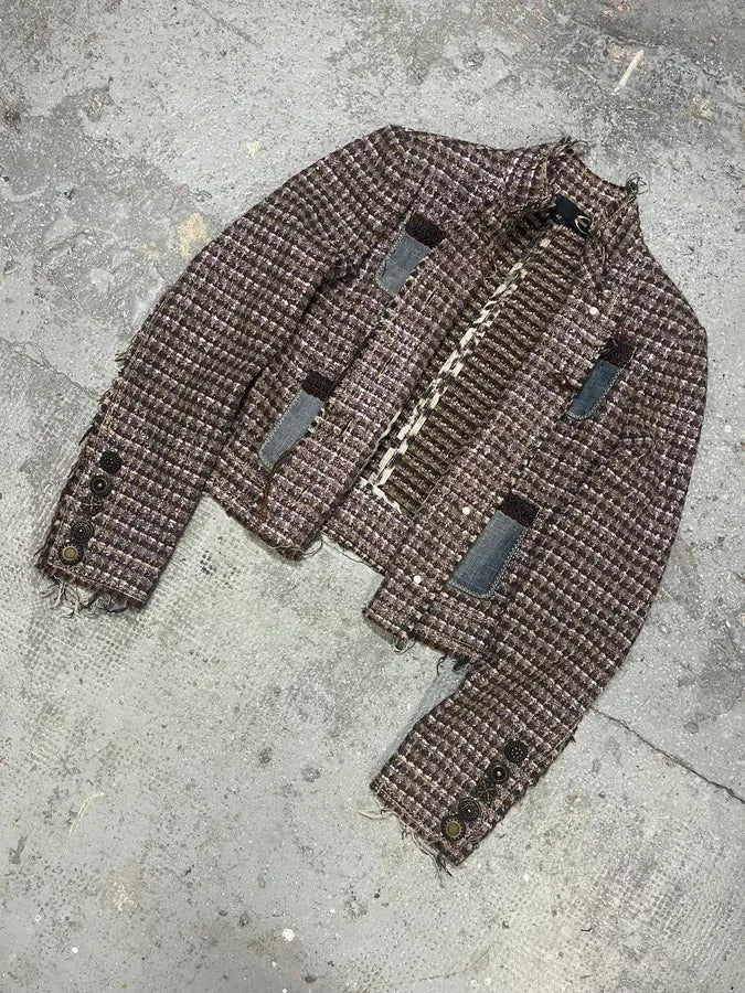 AW2005 Cavalli Boxy Tweed Light Jacket JcWiGlW 5