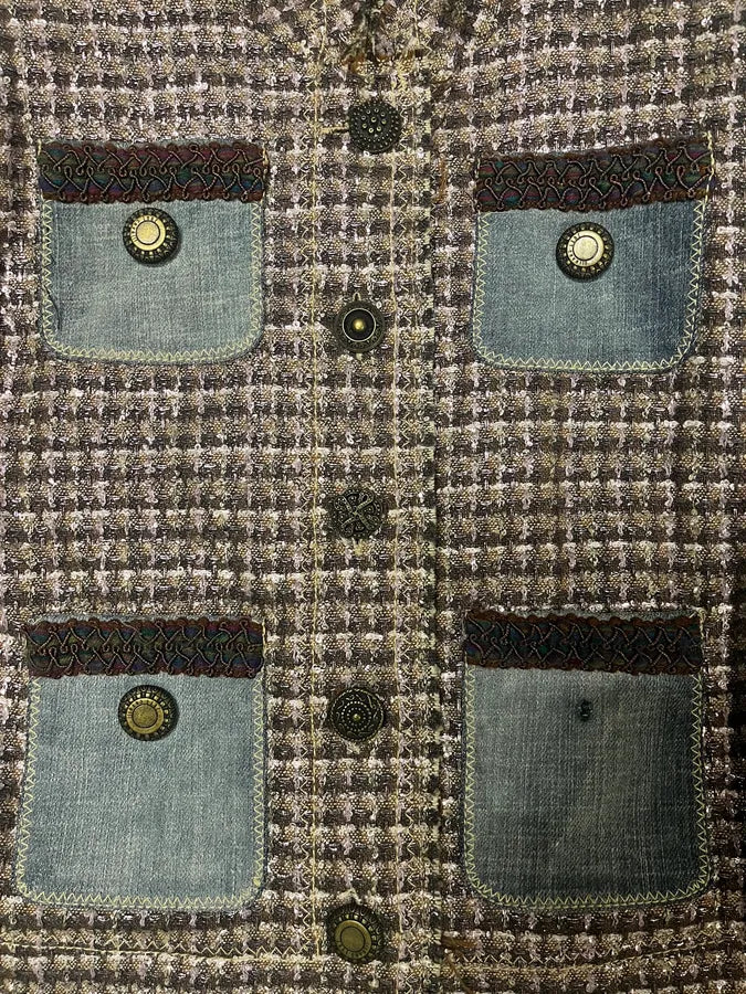 AW2005 Cavalli Boxy Tweed Light Jacket JcWiGlW 6