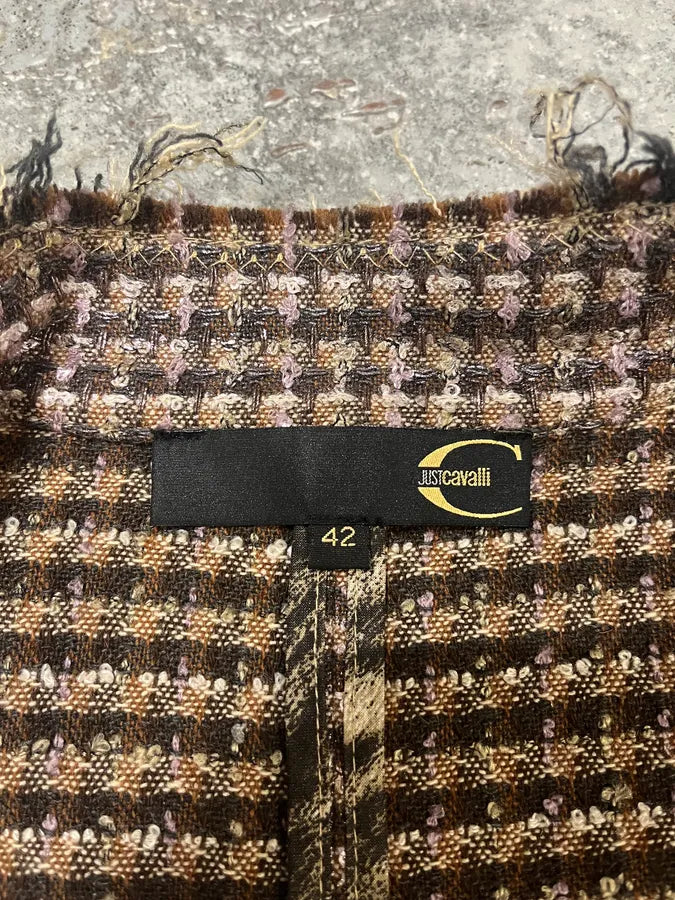 AW2005 Cavalli Boxy Tweed Light Jacket JcWiGlW 7