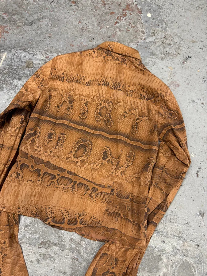 2000s Cavalli Bronze Snake Print Shirt IdkCgGZ 2