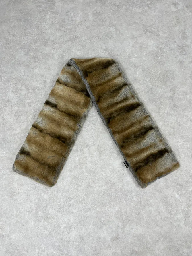 2000s Cavalli Brown & Beige Fur Scarf jsVtGJM 2