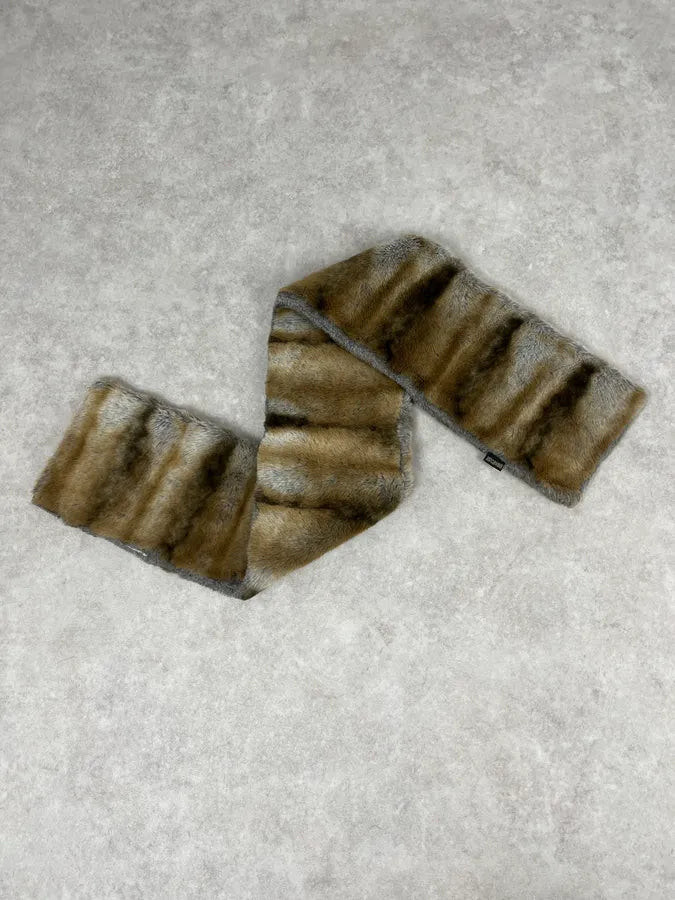2000s Cavalli Brown & Beige Fur Scarf jsVtGJM 5
