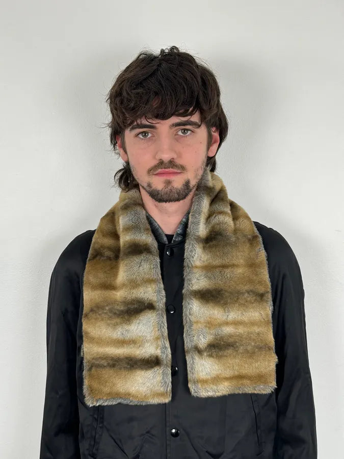 2000s Cavalli Brown & Beige Fur Scarf jsVtGJM 0