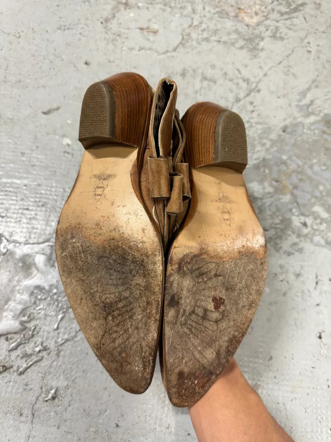 2000s Cavalli Brown Cow-Boy Ankle Leather Boots (40eu/us7) GpOrcFe 7