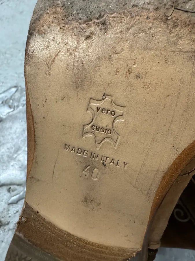 2000s Cavalli Brown Cow-Boy Ankle Leather Boots (40eu/us7) GpOrcFe 9