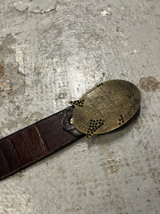 2000s Cavalli Brown Crocodile Effect Premium Leather Belt AzptDnP 5