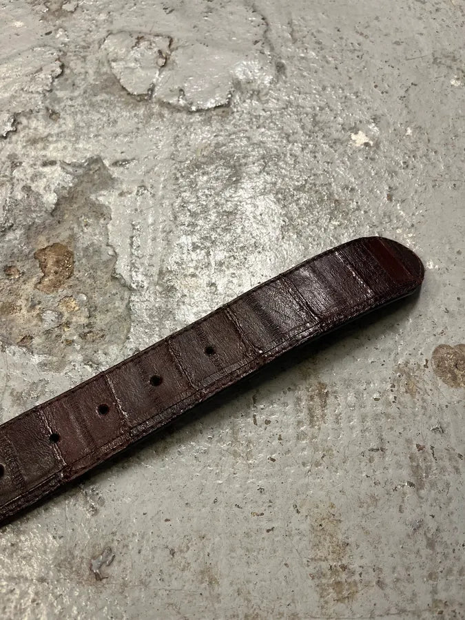 2000s Cavalli Brown Crocodile Effect Premium Leather Belt AzptDnP 6
