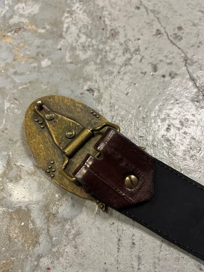 2000s Cavalli Brown Crocodile Effect Premium Leather Belt AzptDnP 7