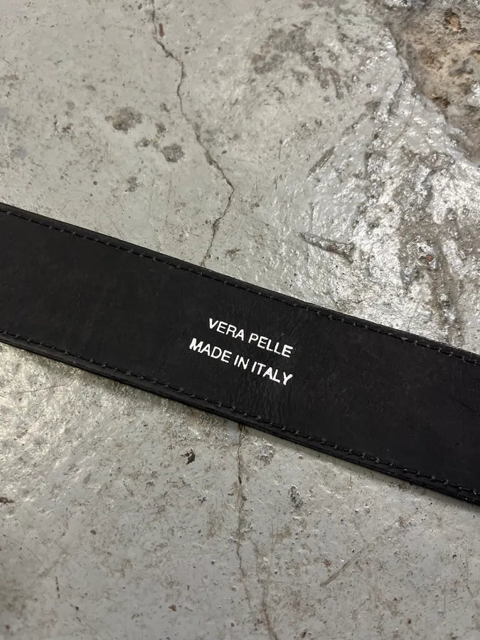 2000s Cavalli Brown Crocodile Effect Premium Leather Belt AzptDnP 8