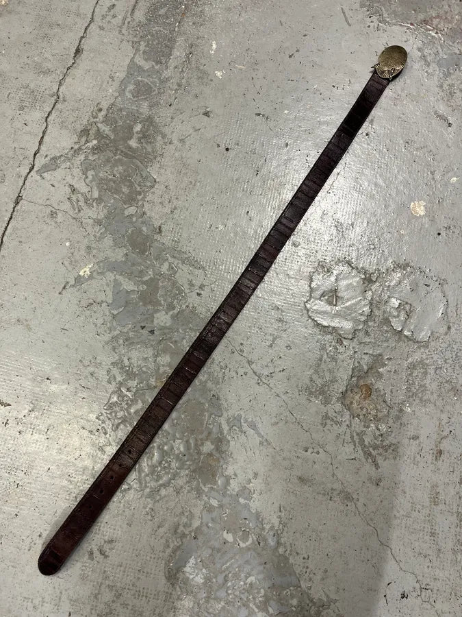 2000s Cavalli Brown Crocodile Effect Premium Leather Belt AzptDnP 9