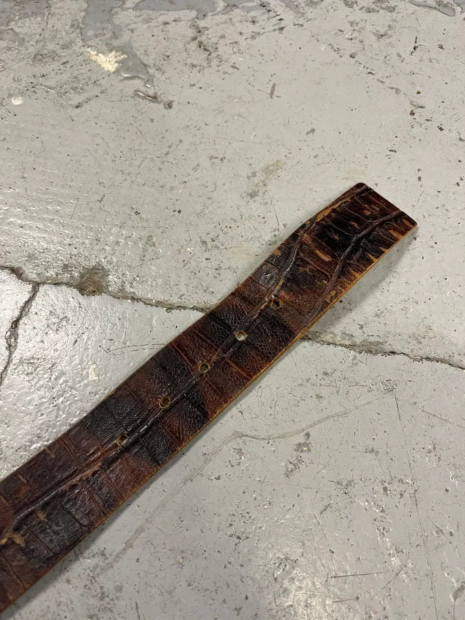 2000s Cavalli Brown Crocodile Leather Belt CSiVhrP 5