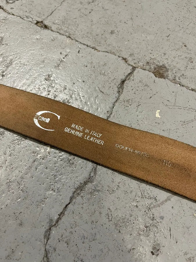 2000s Cavalli Brown Crocodile Leather Belt CSiVhrP 8