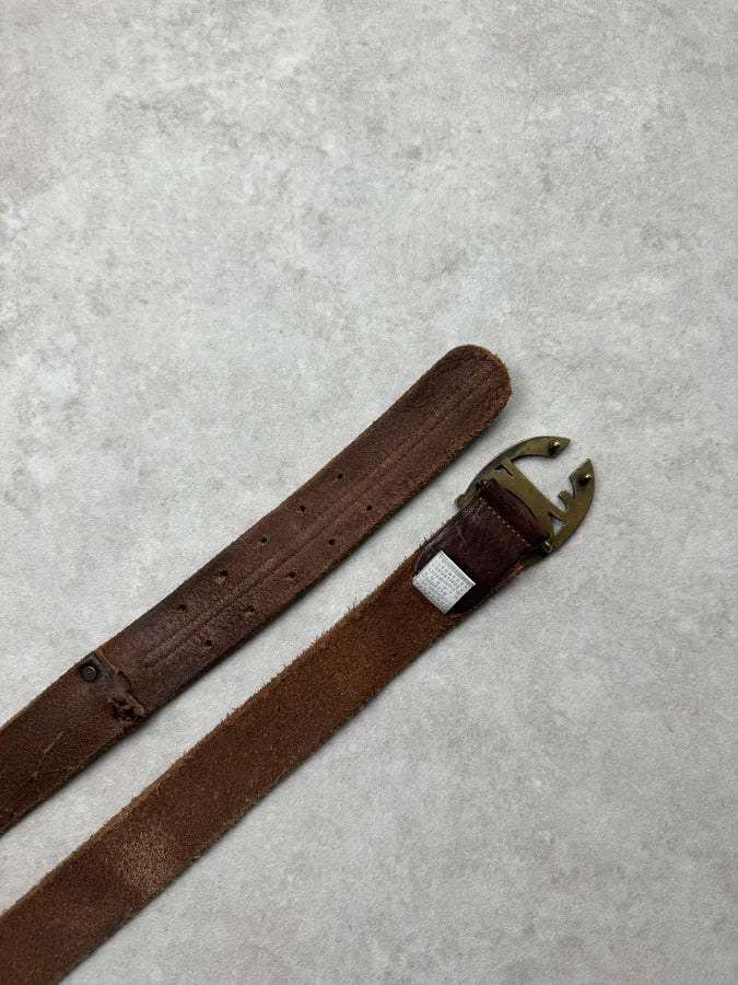 AW2007 Cavalli Brown Double Leather Logo Buckle Belt uLXctrj 4