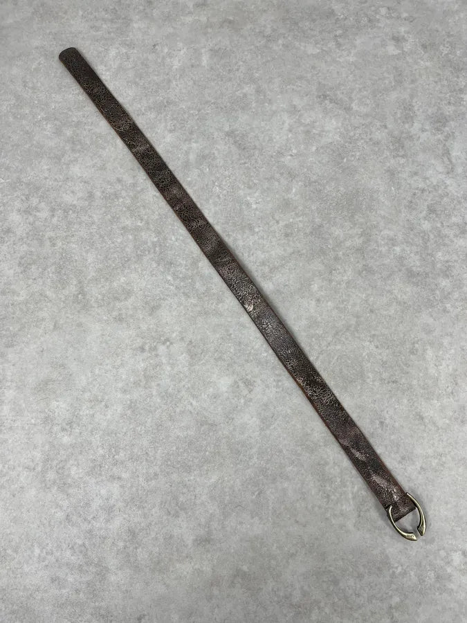 2000s Cavalli Brown Eroded Premium Leather Belt NhHfDVt 8