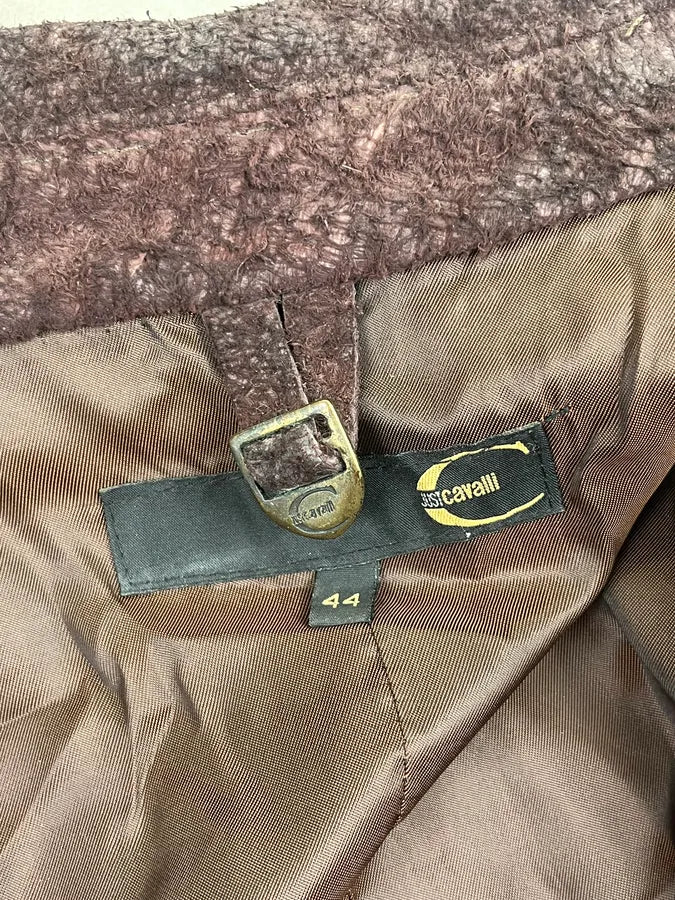 AW2007 Cavalli Brown Eroded Suede Fur Sleeves Jacket YAsRYyD 8