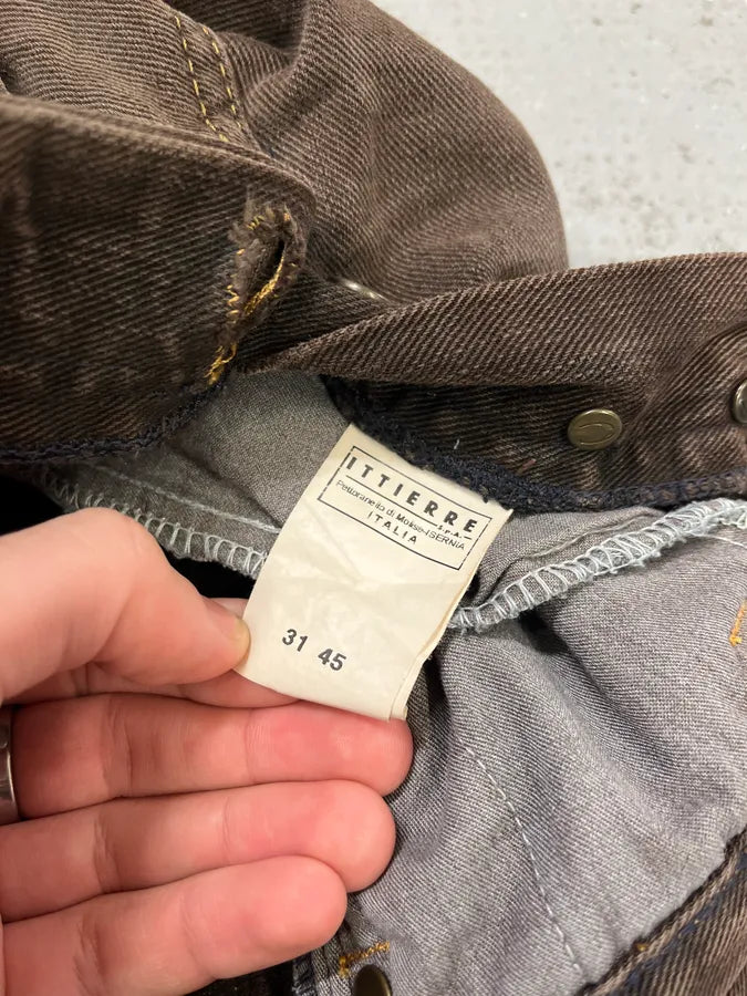 2000s Cavalli Brown Faded Relaxed Denim Jeans SKxGYhR 12