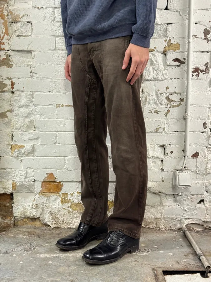 2000s Cavalli Brown Faded Relaxed Denim Jeans SKxGYhR 2