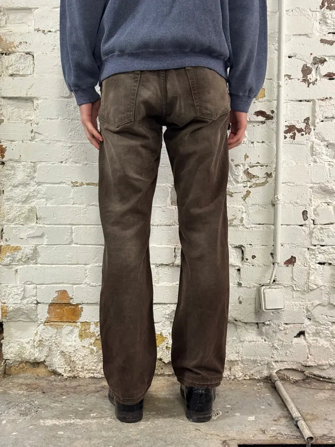 2000s Cavalli Brown Faded Relaxed Denim Jeans SKxGYhR 3