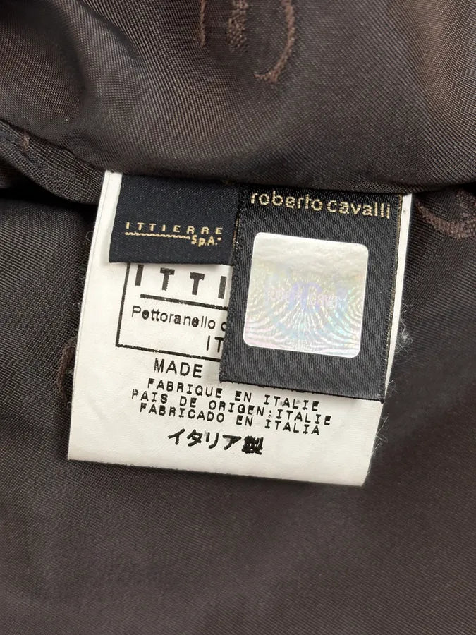 2000s Cavalli Brown Fur Leather Jacket qJAEleX 13