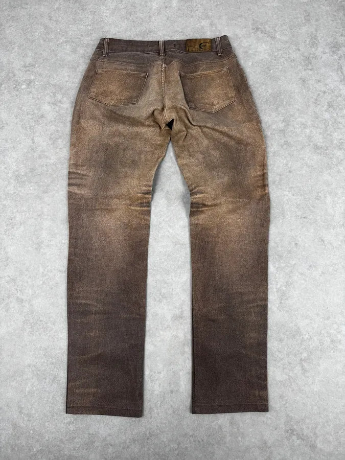 SS2004 Cavalli Brown Overprint Sunset Pants Pddyyrj 4