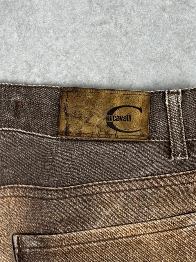SS2004 Cavalli Brown Overprint Sunset Pants Pddyyrj 10