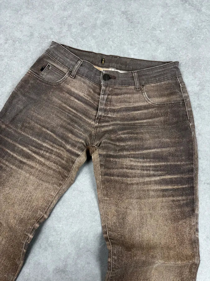 SS2004 Cavalli Brown Overprint Sunset Pants Pddyyrj 5