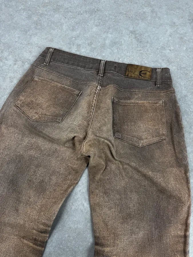 SS2004 Cavalli Brown Overprint Sunset Pants Pddyyrj 6