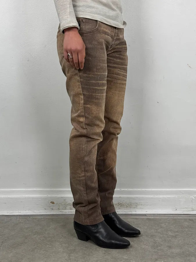 SS2004 Cavalli Brown Overprint Sunset Pants Pddyyrj 1