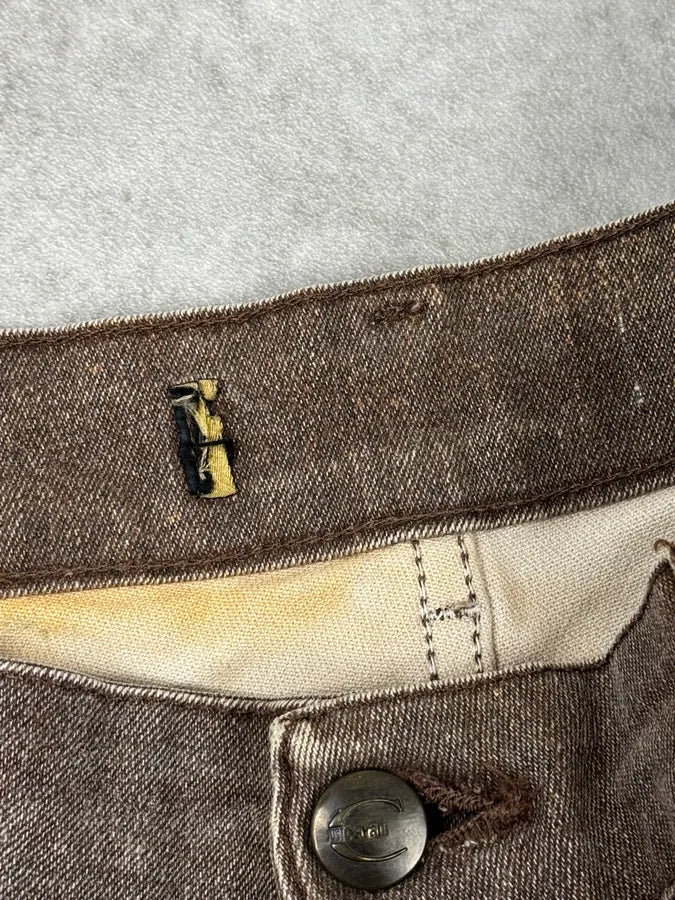 SS2004 Cavalli Brown Overprint Sunset Pants Pddyyrj 9