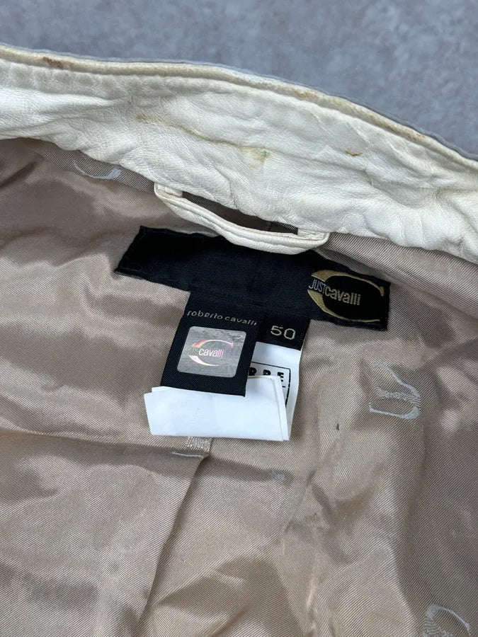 2000s Cavalli Brown Pony Hair & White Leather Jacket PsBCHUj 10
