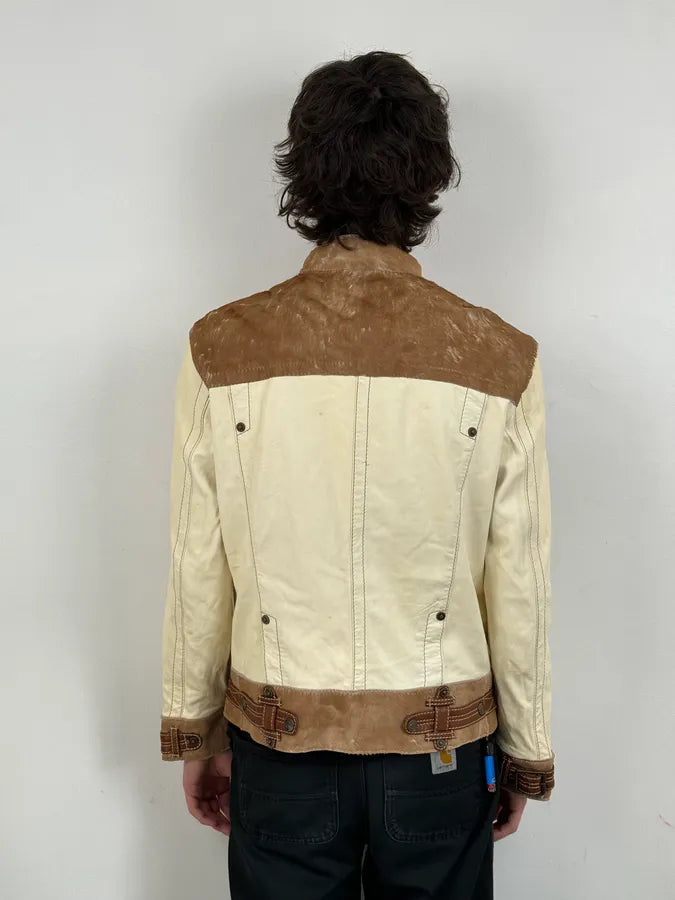 2000s Cavalli Brown Pony Hair & White Leather Jacket PsBCHUj 3