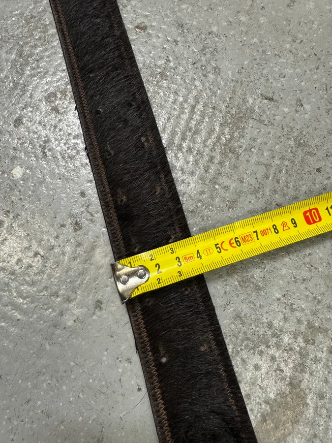 2000s Cavalli Brown Pony Hair Leather Belt IcHTAWd 9