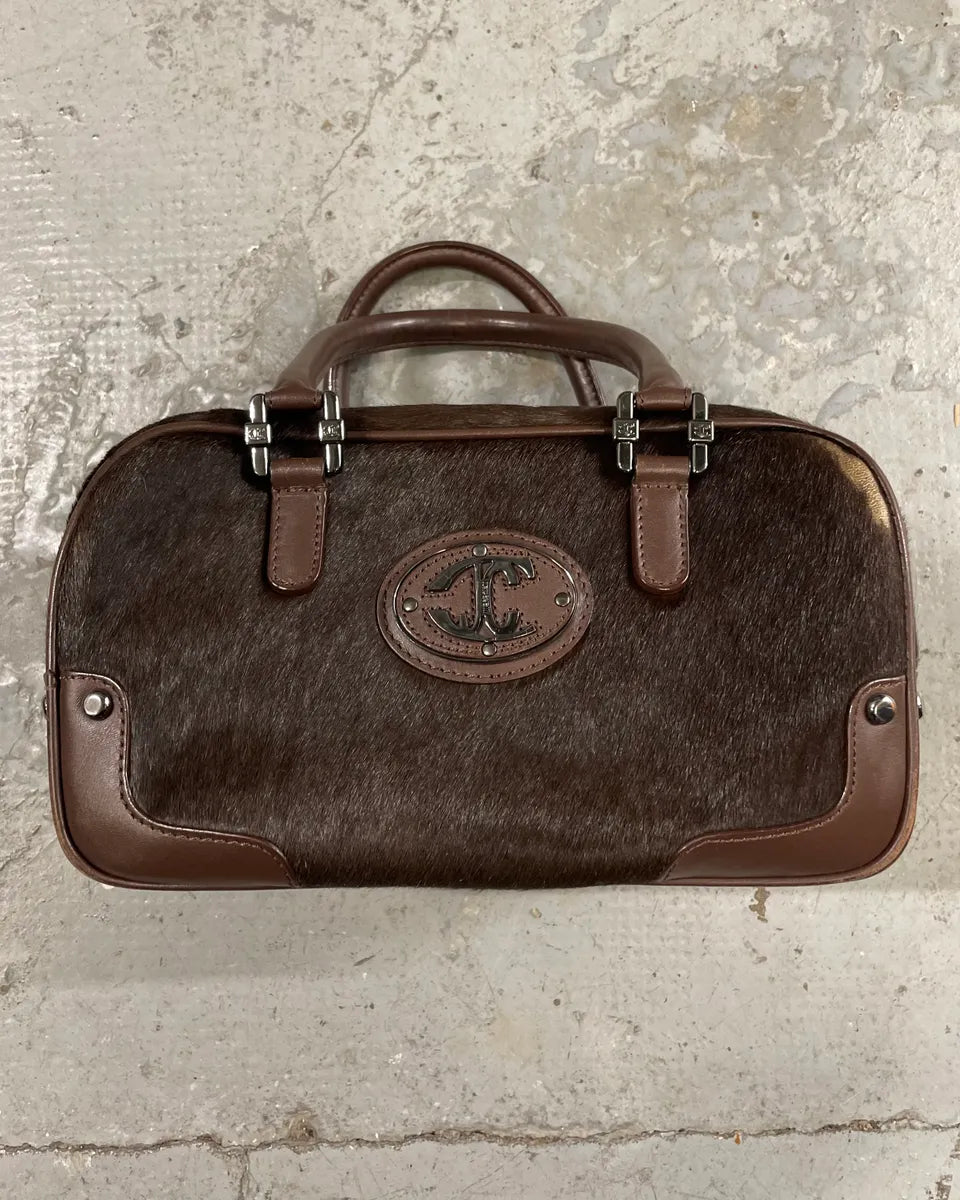 2000s Cavalli Brown Pony Hair Leather Handle Bag (OS) 0