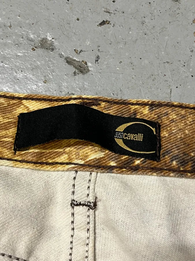 2001 Cavalli Brown Python Effect Pants WsCZUkH 11