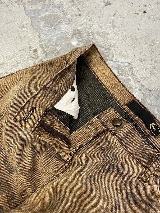 2000s Cavalli Brown Python Effect Pants QwAtzNR 10