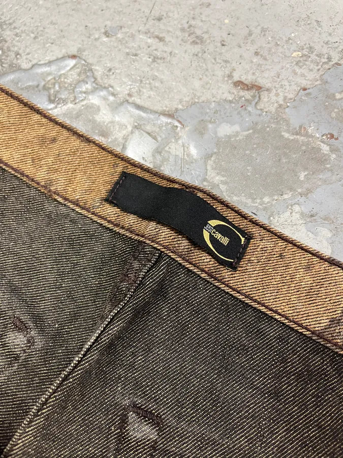 2000s Cavalli Brown Python Effect Pants QwAtzNR 11