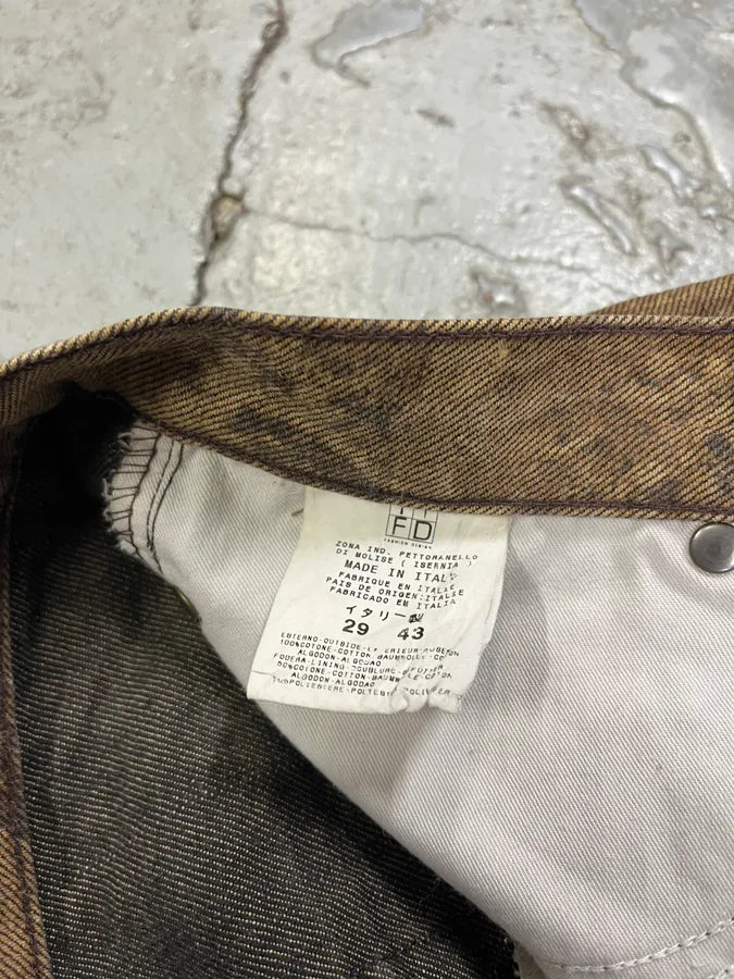 2000s Cavalli Brown Python Effect Pants QwAtzNR 12