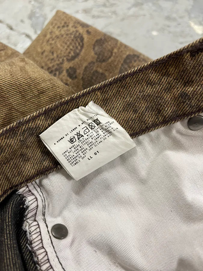 2000s Cavalli Brown Python Effect Pants QwAtzNR 14