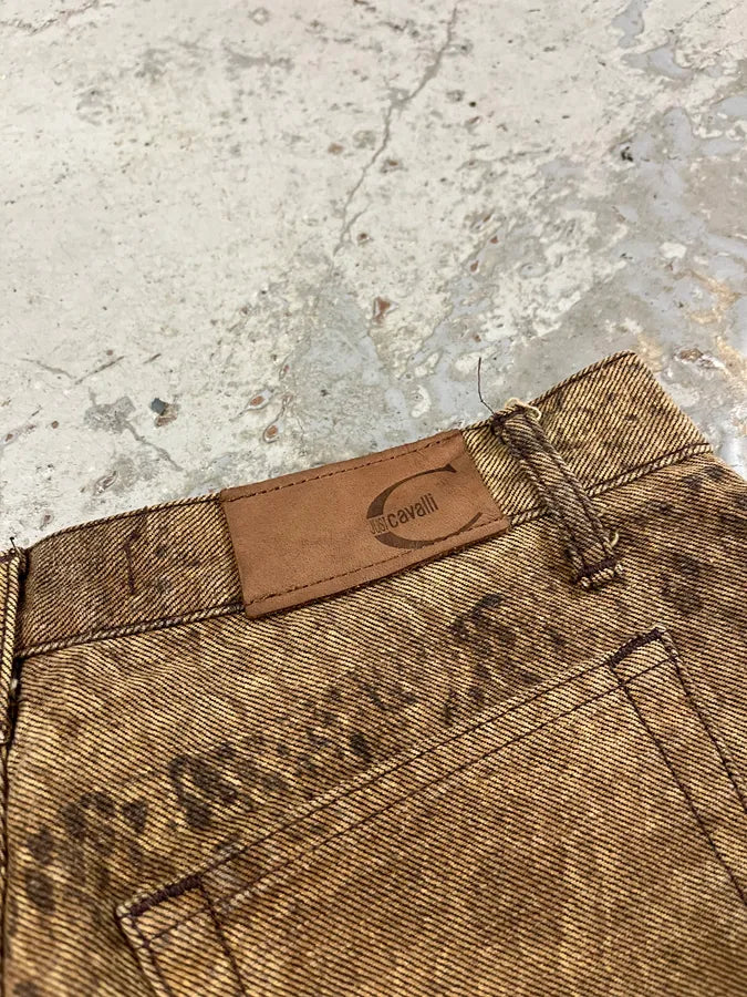 2000s Cavalli Brown Python Effect Pants QwAtzNR 9