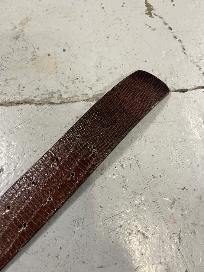 2000s Cavalli Brown Snake Effect Leather Belt AeBLhfx 5