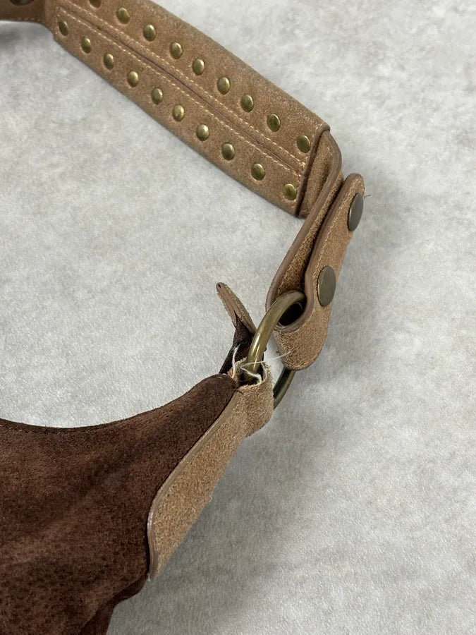 AW2008 Cavalli Brown Suede Leather Handle Bag syXAvaX 10