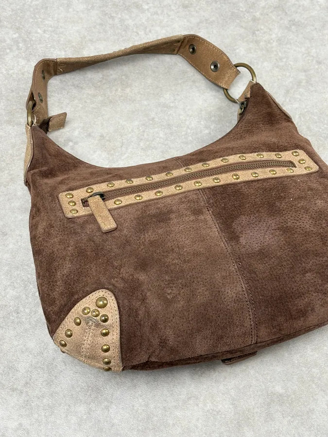 AW2008 Cavalli Brown Suede Leather Handle Bag syXAvaX 5
