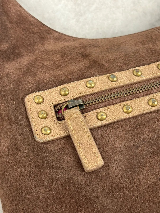 AW2008 Cavalli Brown Suede Leather Handle Bag syXAvaX 11