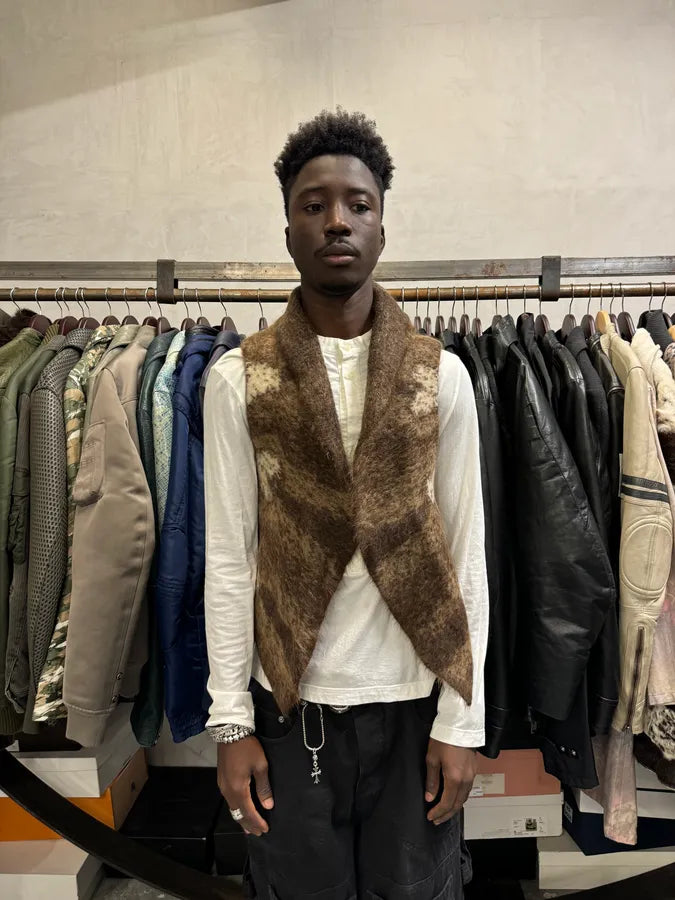 2000s Cavalli Brown White Panther Wool Tank Top aisbzJk 1